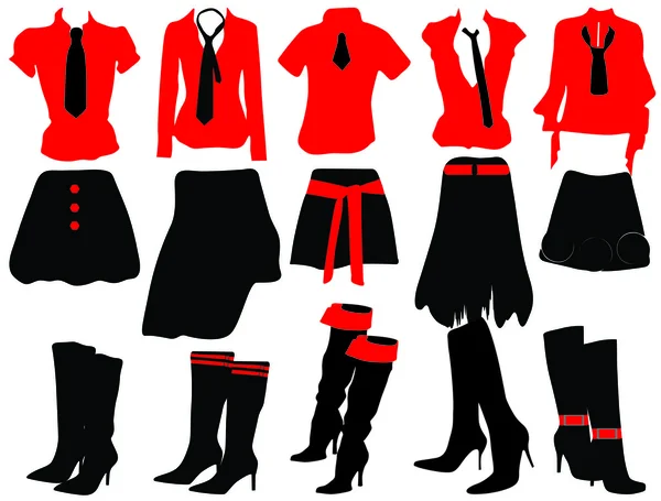 Illustrazione vettoriale dell'abbigliamento femminile — Vettoriale Stock