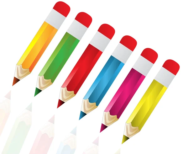 Vector illustration of pencils with different color — Stock Vector