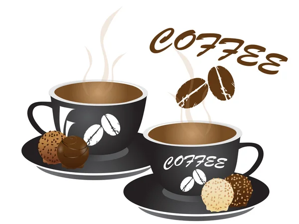 Vektor Illustration von Tasse oc Kaffee — Stockvektor