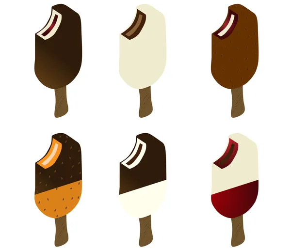 Vektorillustration verschiedener Eissorten — Stockvektor