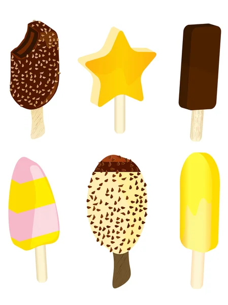 Ilustración vectorial de diferentes helados — Vector de stock