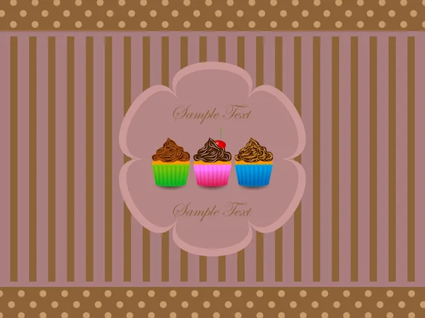 Illustration vectorielle de fond rétro abstrait avec muffin — Image vectorielle