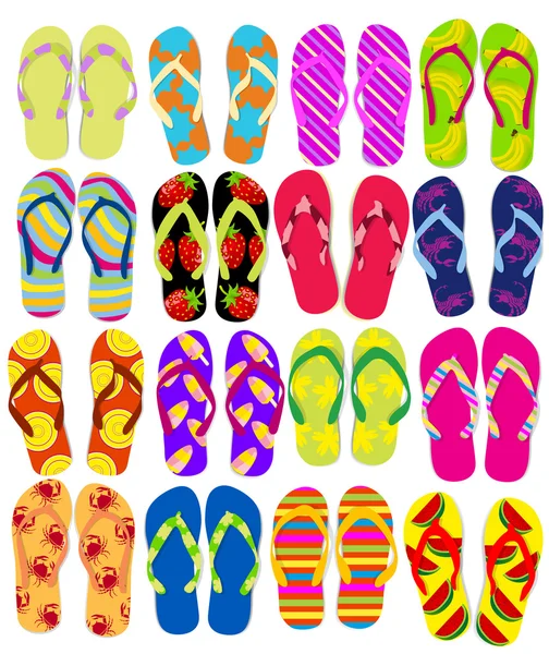 Vektor-Illustration verschiedener Flip Flops Stockillustration