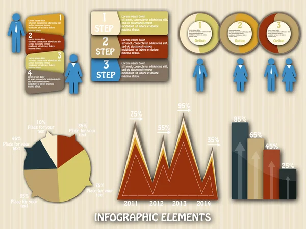 Conjunto de elementos de infografía — Vector de stock