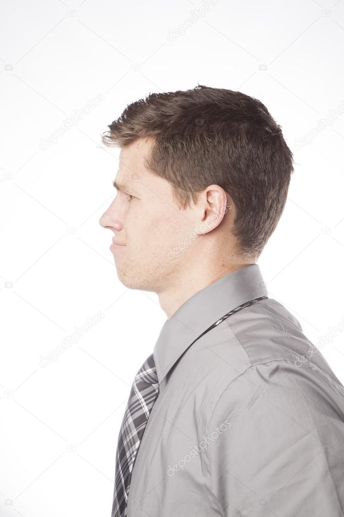 Business Man Profile Confused