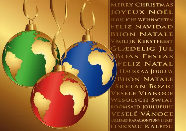 Vánoční přání v různých jazycích (vektor) — Stockový vektor