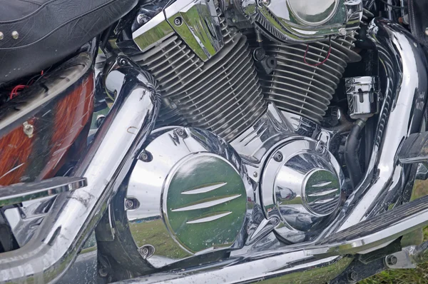 V 型双缸摩托车电机 — 图库照片
