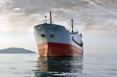 cargo ship at sea clipart