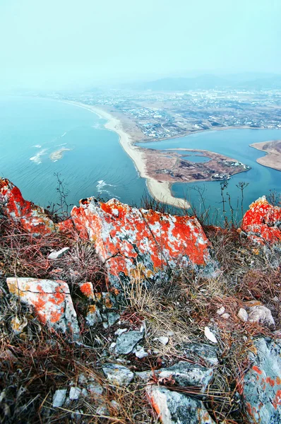 Bela vista do rio da montanha no verão. — Fotografia de Stock