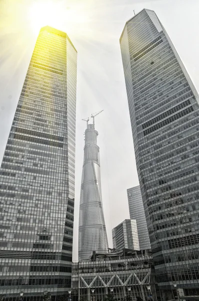 SHANGHAI - NOV. 15.2013 view of skyscrapers Pudong — Stock Photo, Image