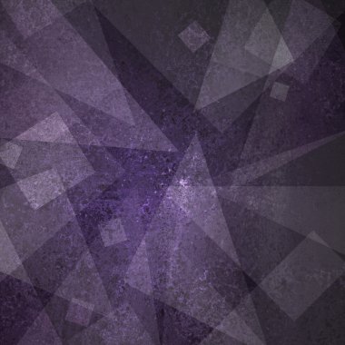 Mor arka plan beyaz üçgen geometrik şekiller ve rasgele model vintage grunge arka plan doku düzen tasarım broşür veya web şablonunun arka plan kağıt üzerinde siyah kareler