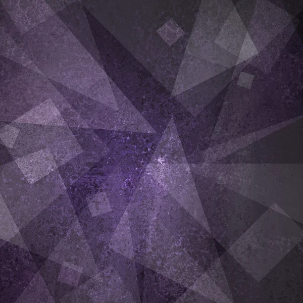 Αφηρημένη μοβ φόντο λευκό τρίγωνο γεωμετρικά σχήματα και πλατείες σε τυχαίο μοτίβο με vintage grunge υφή φόντου μαύρο για διάταξη σχεδιασμός για το φυλλάδιο ή web πρότυπο έγγραφο αναφοράς — Φωτογραφία Αρχείου