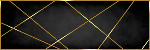 带金设计元素的黑色背景纹理 精美典雅的金色和黑色几何图案 带金属金条装饰的黑色复古黑板图案在角栅格设计中的应用 — 图库照片