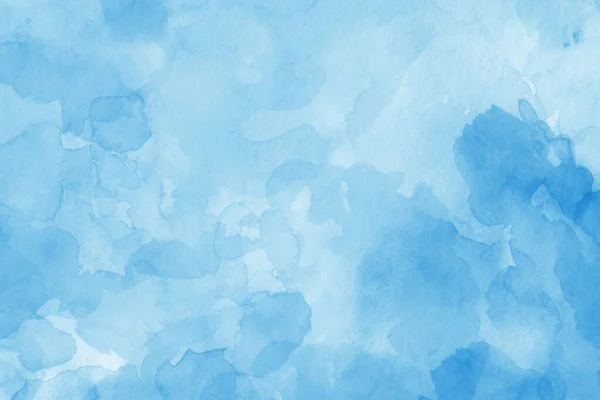 Blue Background Watercolor Texture Painting Design Blue White Watercolor Blobs — Stock Photo, Image