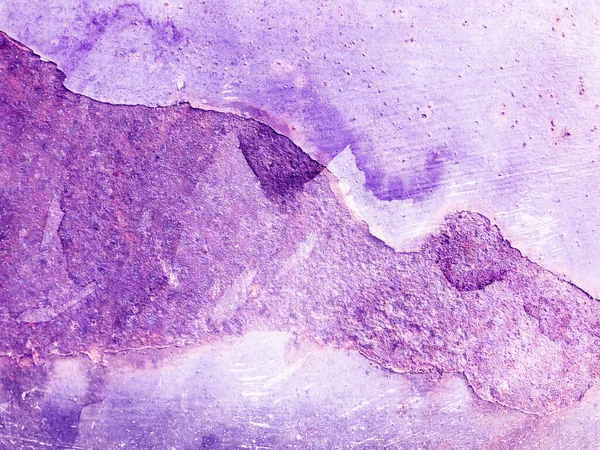 Fundo Violeta Roxo Com Descascamento Pintura Grunge Textura Manchas Aquarela — Fotografia de Stock