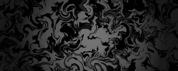 Чорно Сірий Закручений Мармуровий Живопис Цифровій Ілюстрації Текстура Рідкого Мармуру — стокове фото