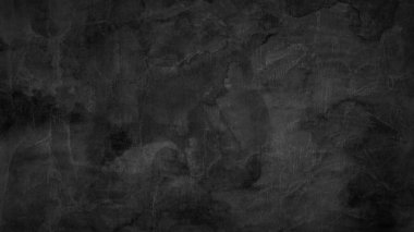 Sulu boya lekeli siyah doku arka planı ve eski koyu gri eski grunge, buruşuk kağıt ve soyut desenli çizikler.