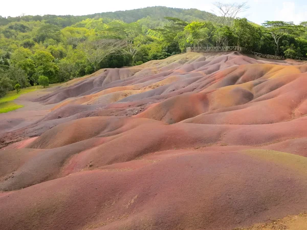 Colored volcano earth in Chamarel — Stock Photo, Image