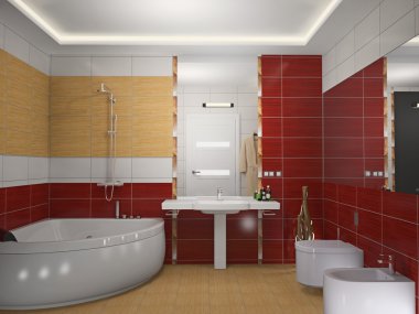 bir banyo modern iç 3d