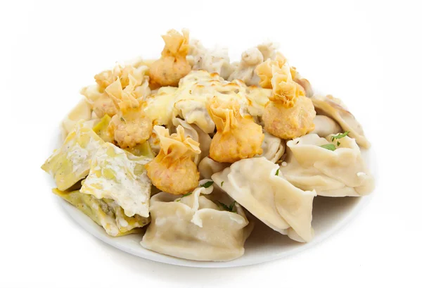 Meat dumplings on a plate — Stock Photo, Image