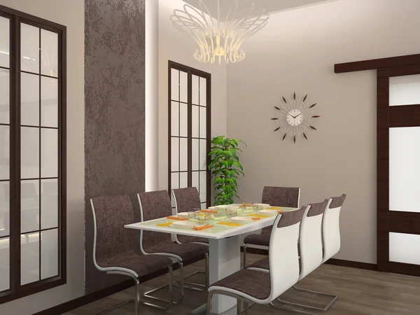 Sala de jantar interior 3D — Fotografia de Stock