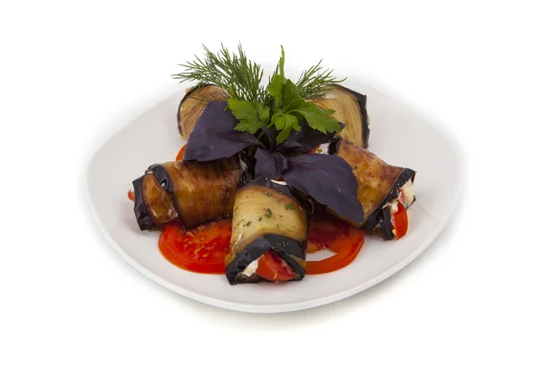 Vegetable rolls of eggplant — Stock Photo, Image