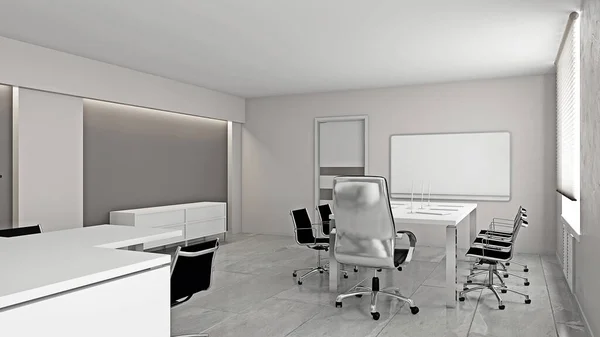 Moderno Ufficio Interno Con Vetro Cemento Rendering — Foto Stock