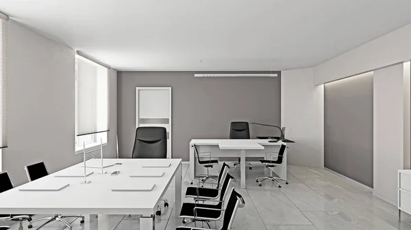 Modern Office Interior Glass Concrete Rendering — Stock Photo, Image