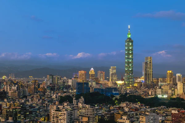 Vue Panoramique Ville Taipei Taiwan Nuit — Photo