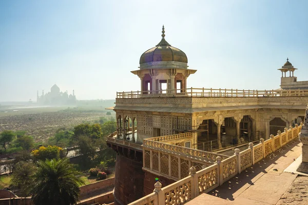 Blick Vom Taj Mahal Auf Das Agra Fort Agra Indien — Stockfoto