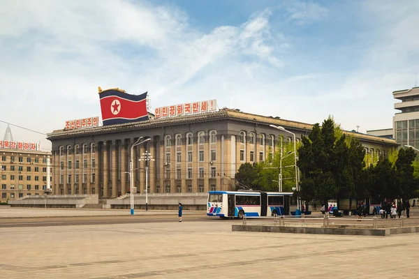 Abril 2019 Edificio Del Comité Central Kim Sung Square Una — Foto de Stock