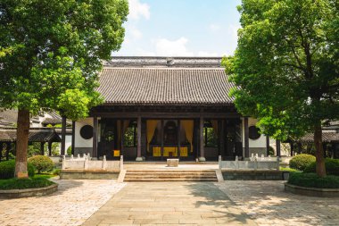 Wuzhen, Çin 'deki General Wu tapınağının ana salonu.