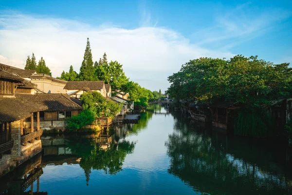 Krajobraz Wuzhen Historyczne Malownicze Miasto Wodne Zhejiang Chiny — Zdjęcie stockowe