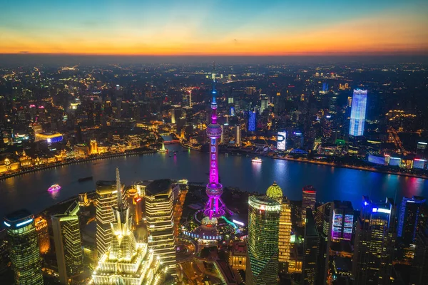 Night View Lujiazui District Shanghai City China — Stock Photo, Image