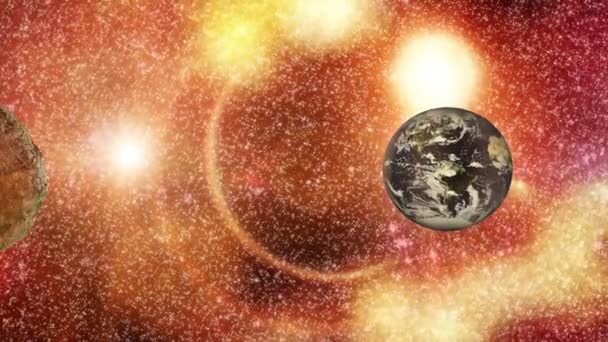 Asteroid - earth - uzay — Stok video