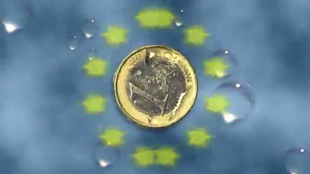 Moneda - 1 Euro - animación — Vídeo de stock