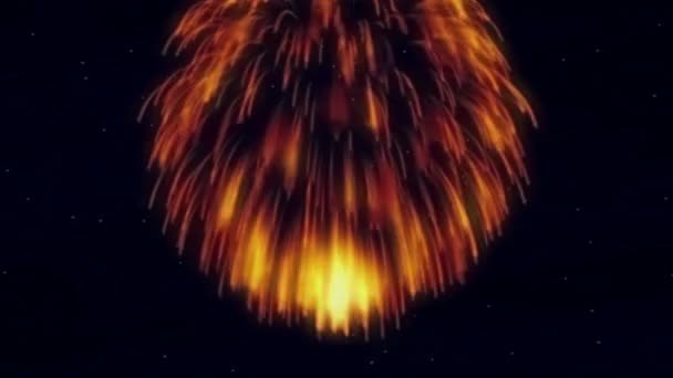 Roterande fireworks - stjärnor — Stockvideo