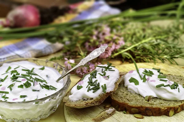 Fresh herb quark Royalty Free Stock Images