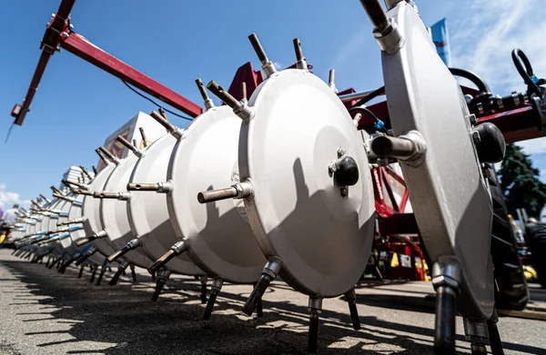 New modern agricultural machinery and equipment details — Stock Photo, Image