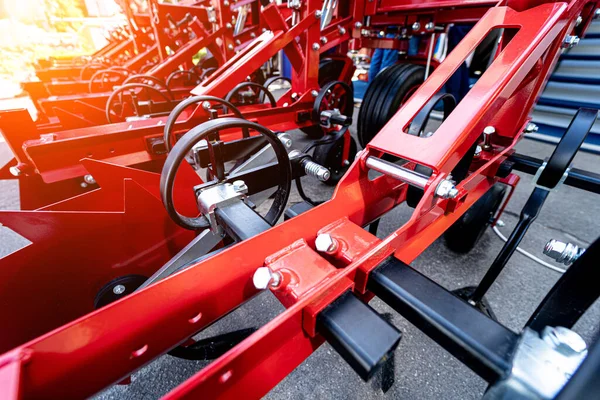 New modern agricultural machinery and equipment details Stock Image