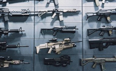 Collection of rifles and carbines on the wall