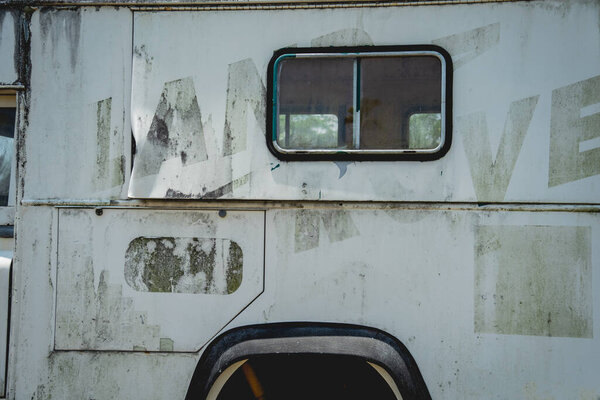 Old rusty cars for safari in the jungle of Africa
