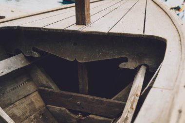 Old thai wooden boat on the beach