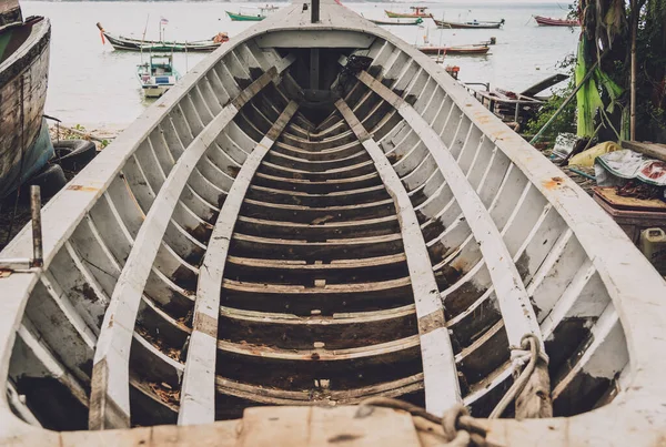 Старий Тайський Дерев Яний Човен Пляжі — стокове фото