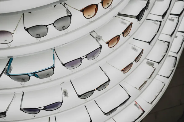 Rows Sunglasses Counter Optical Store — Stock Photo, Image