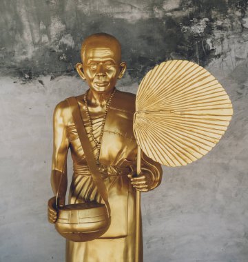 Tayland 'daki eski Budist tapınağının ayrıntıları ve parçaları..