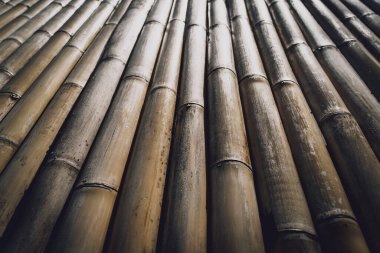 Bambu duvarının veya çitin arka planı ve dokusu.