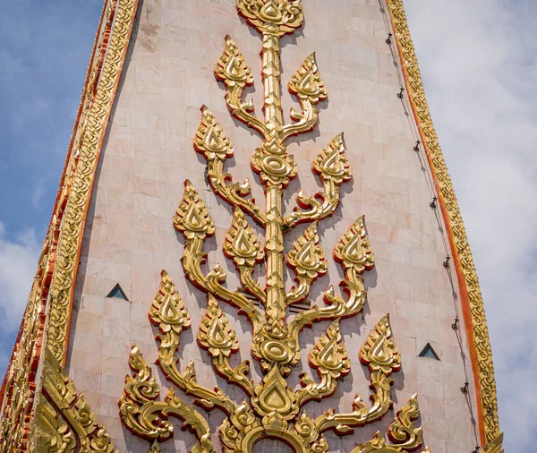 Λεπτομέρειες Και Θραύσματα Του Παλιού Παραδοσιακού Βουδιστικού Ναού Στην Ταϊλάνδη — Φωτογραφία Αρχείου