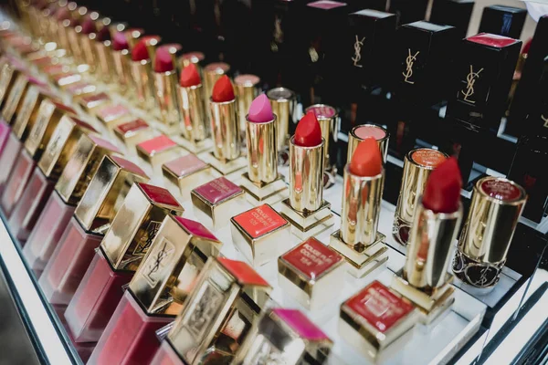 Phuket Thailand May 2022 Rows Yves Saint Laurent Brand Lipsticks — Stock Photo, Image