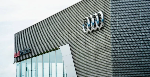 Phuket Tahailand June 2022 Showroom Dealership Audi Signboard Logo Audi — Stock Photo, Image